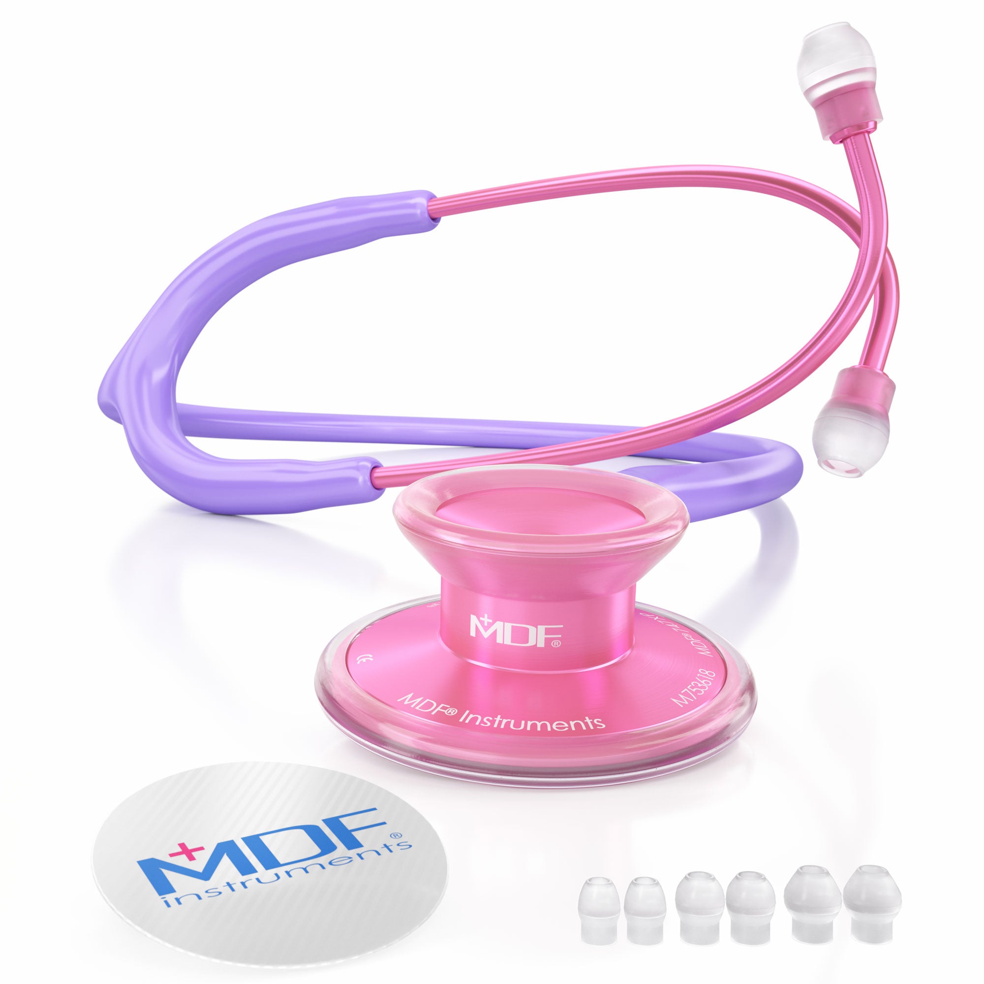 Pink Stethoscope MDF Instruments Acoustica Lightweight Dual Head Cher Light Purple and Pinkore