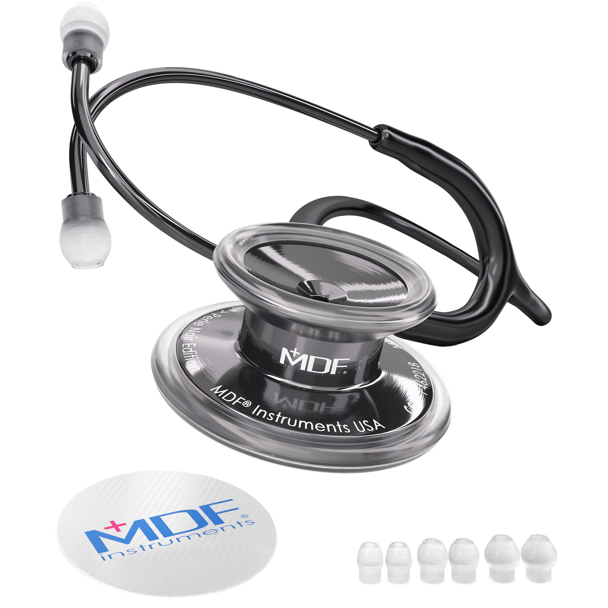 Stethoscope MDF Instruments MD One Stainless Steel Adult Dual Head Perla Noire and Black