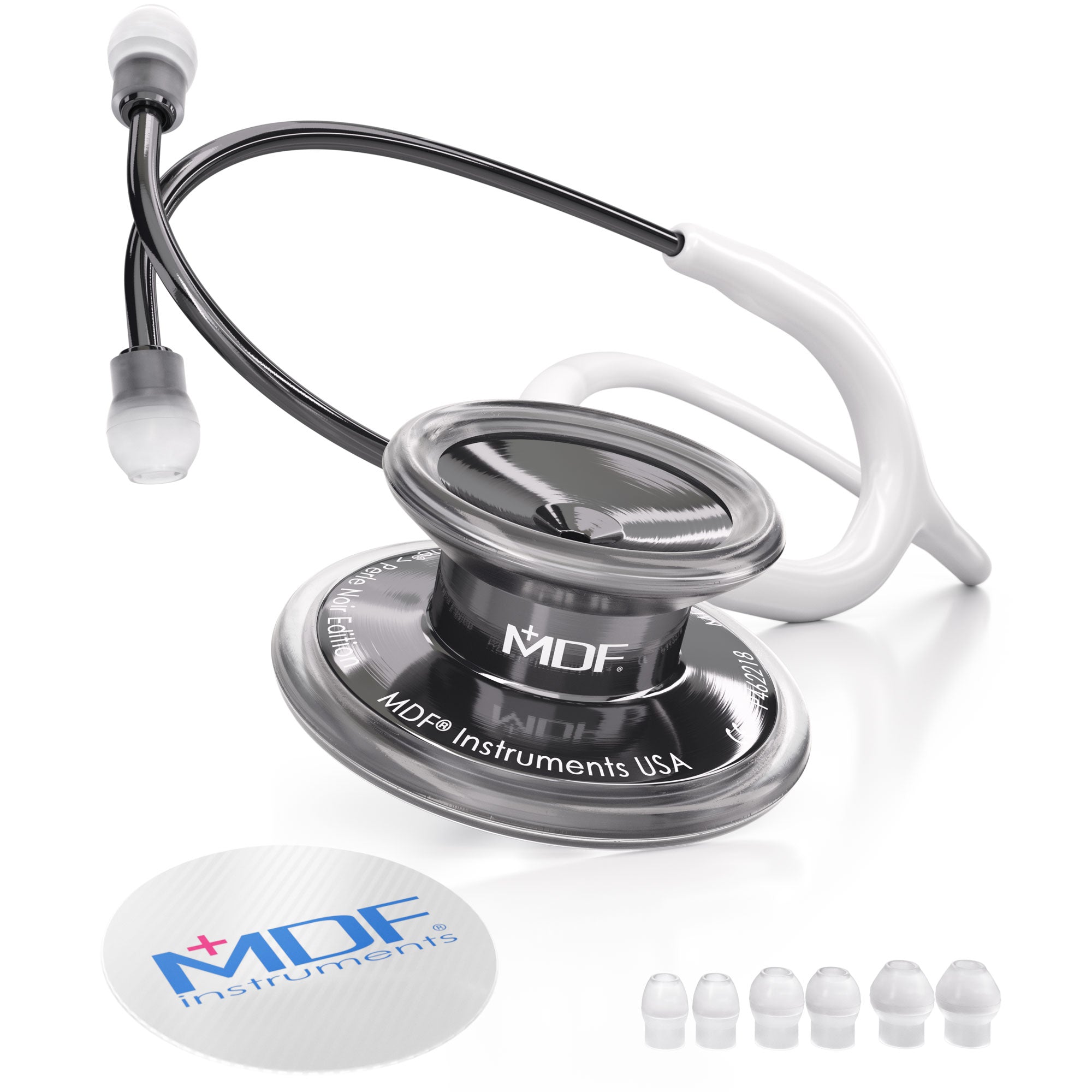 Stethoscope MDF Instruments MD One Stainless Steel Adult Dual Head Perla Noire and White