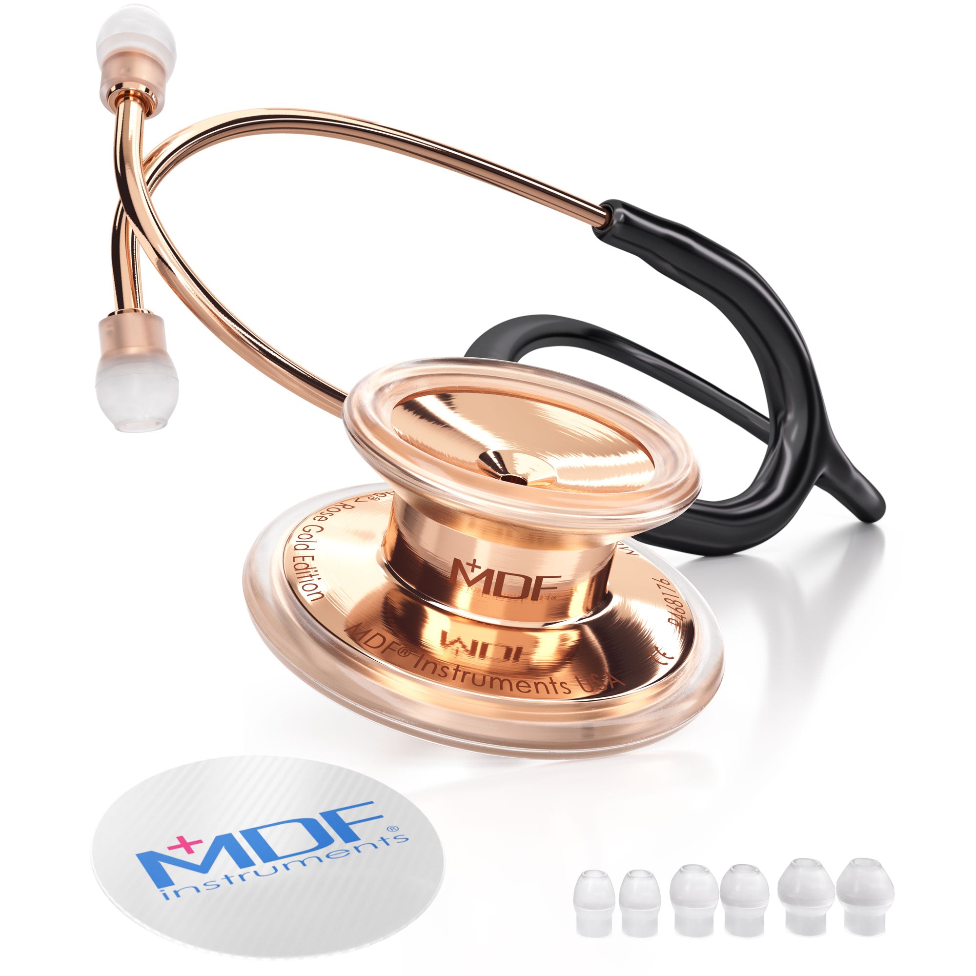 Stethoscope MDF Instruments MD One Stainless Steel Adult Dual Head Rose Gold and Black