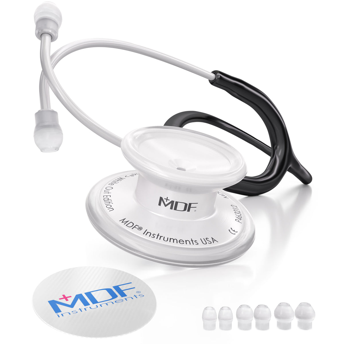 Stethoscope MDF Instruments MD One Stainless Steel Adult Dual Head Black and WhiteOut