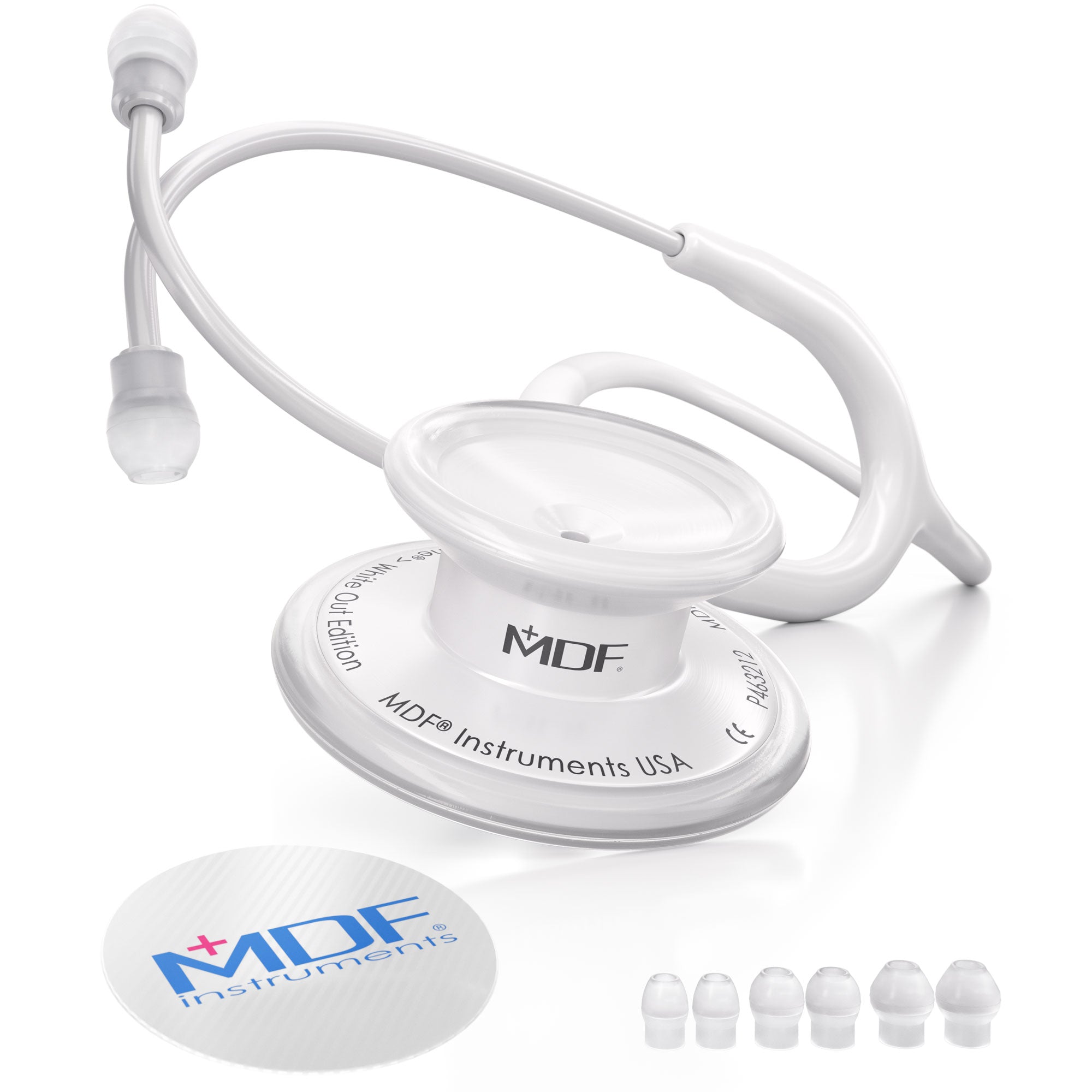 Stethoscope MDF Instruments MD One Stainless Steel Adult Dual Head WhiteOut All White