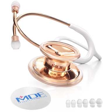 Stethoscope MDF Instruments MD One Stainless Steel Adult Dual Head Rose Gold and White