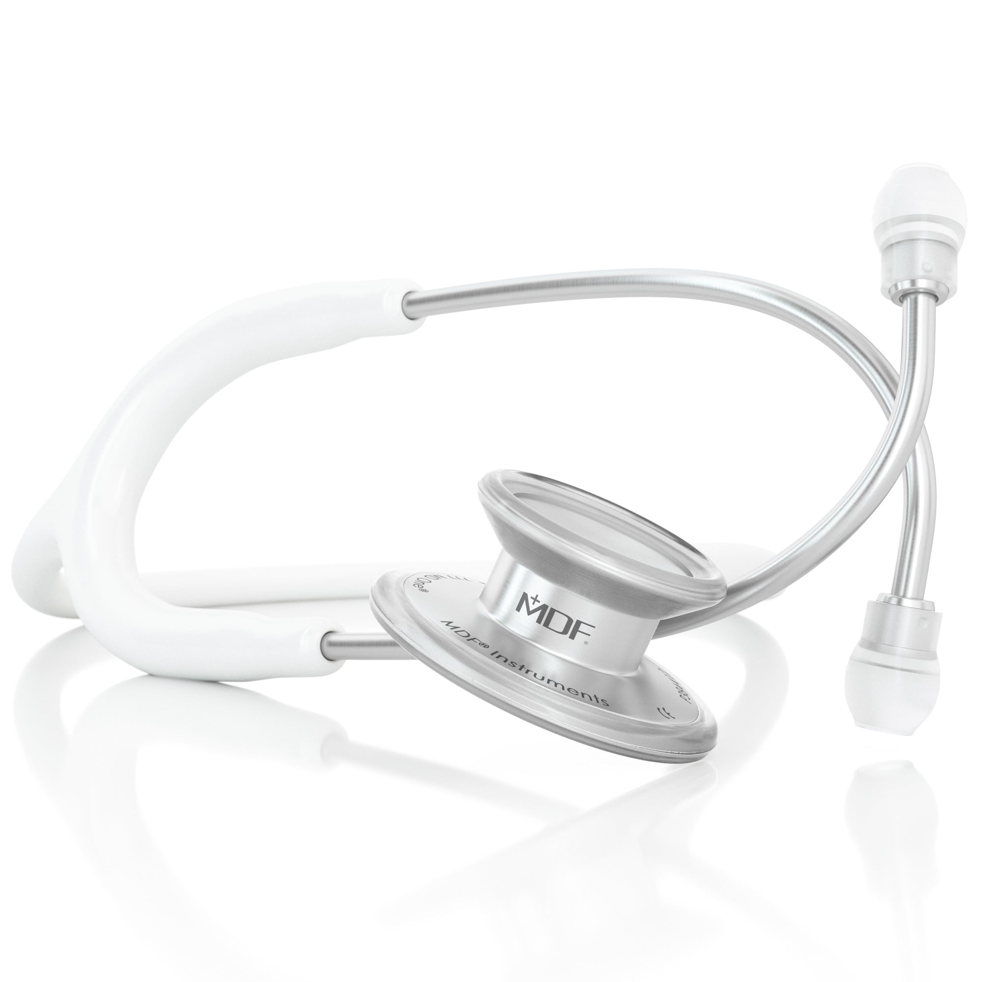 Stethoscope MDF Instruments MD One Stainless Steel Adult Dual Head Stethoscopes White BlaBlanc