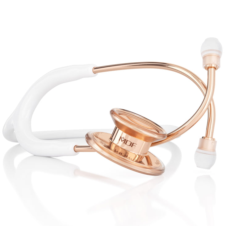 Rose Gold Stethoscope MDF Instruments MD One BlaBlanc White