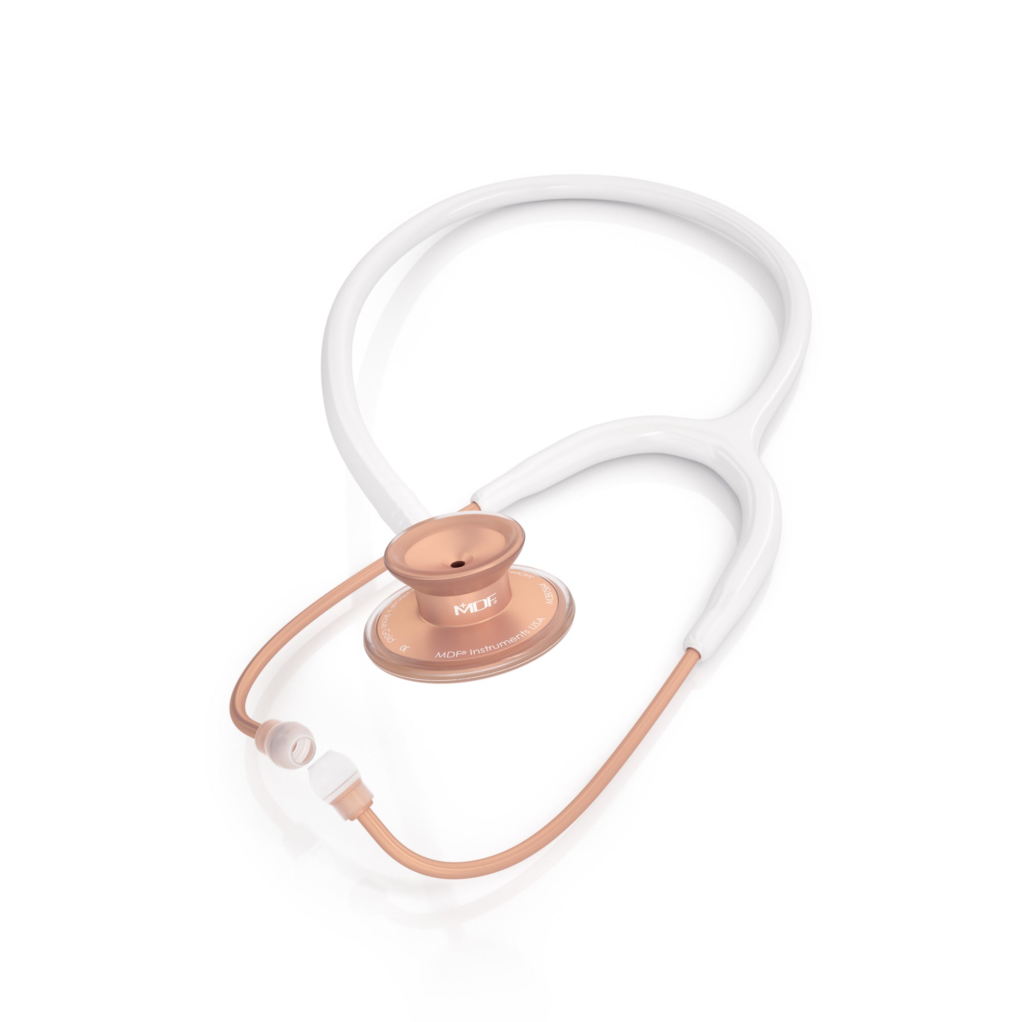 Acoustica® Stethoscope - White/Matte Rose Gold