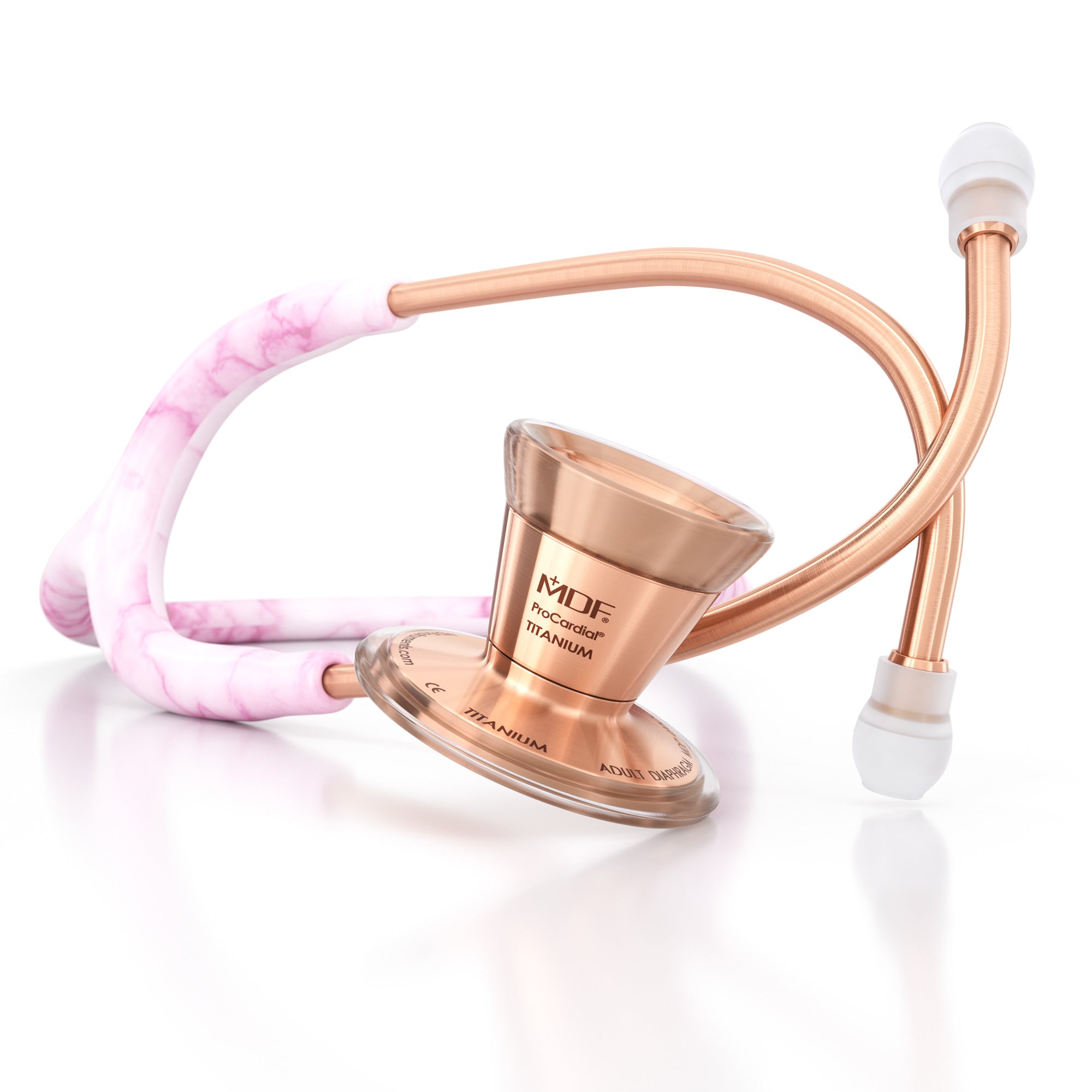 ProCardial® Titanium Cardiology Stethoscope - Georgia Pink Marble/Rose Gold