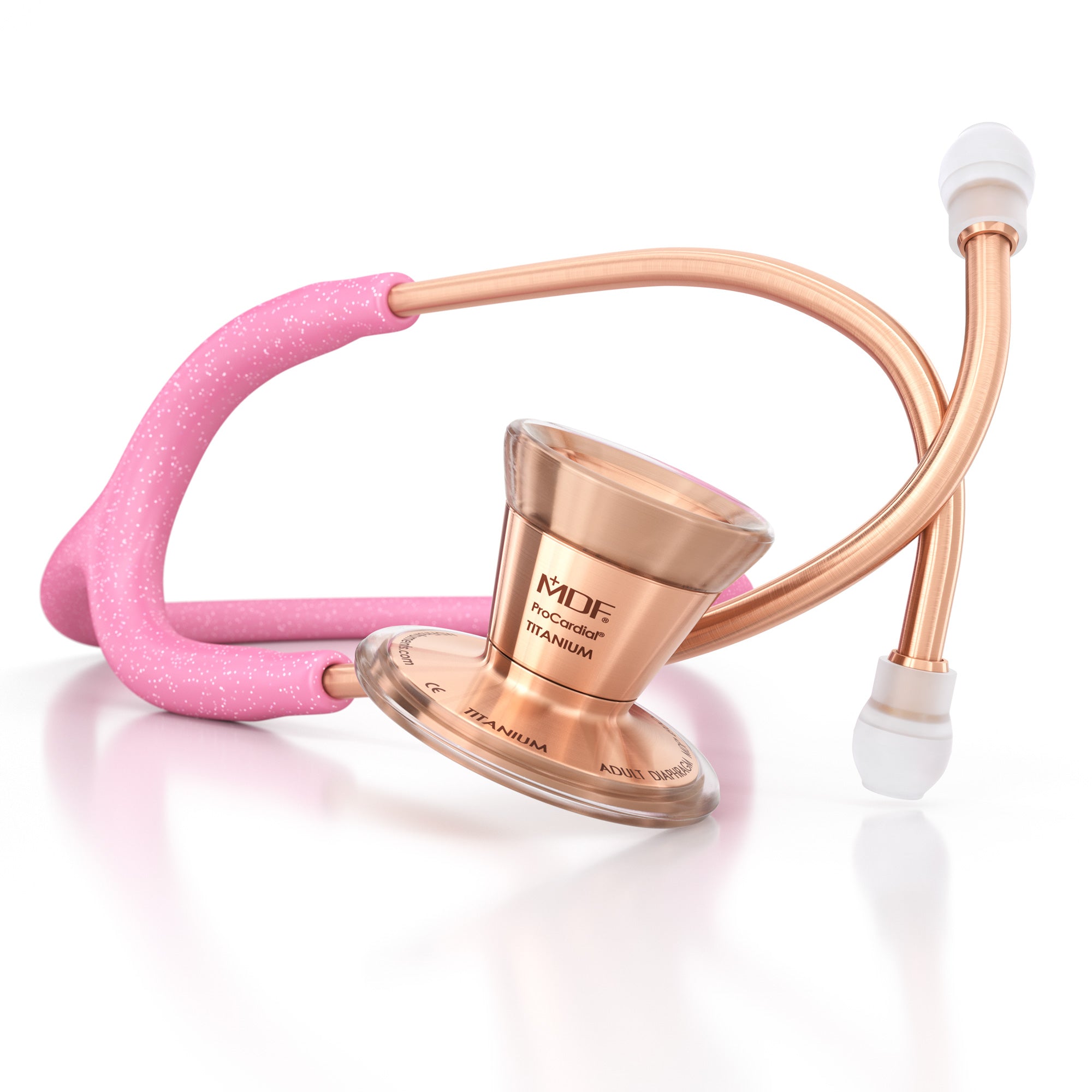 ProCardial® Titanium Cardiology Stethoscope - Light Pink Glitter/Rose Gold