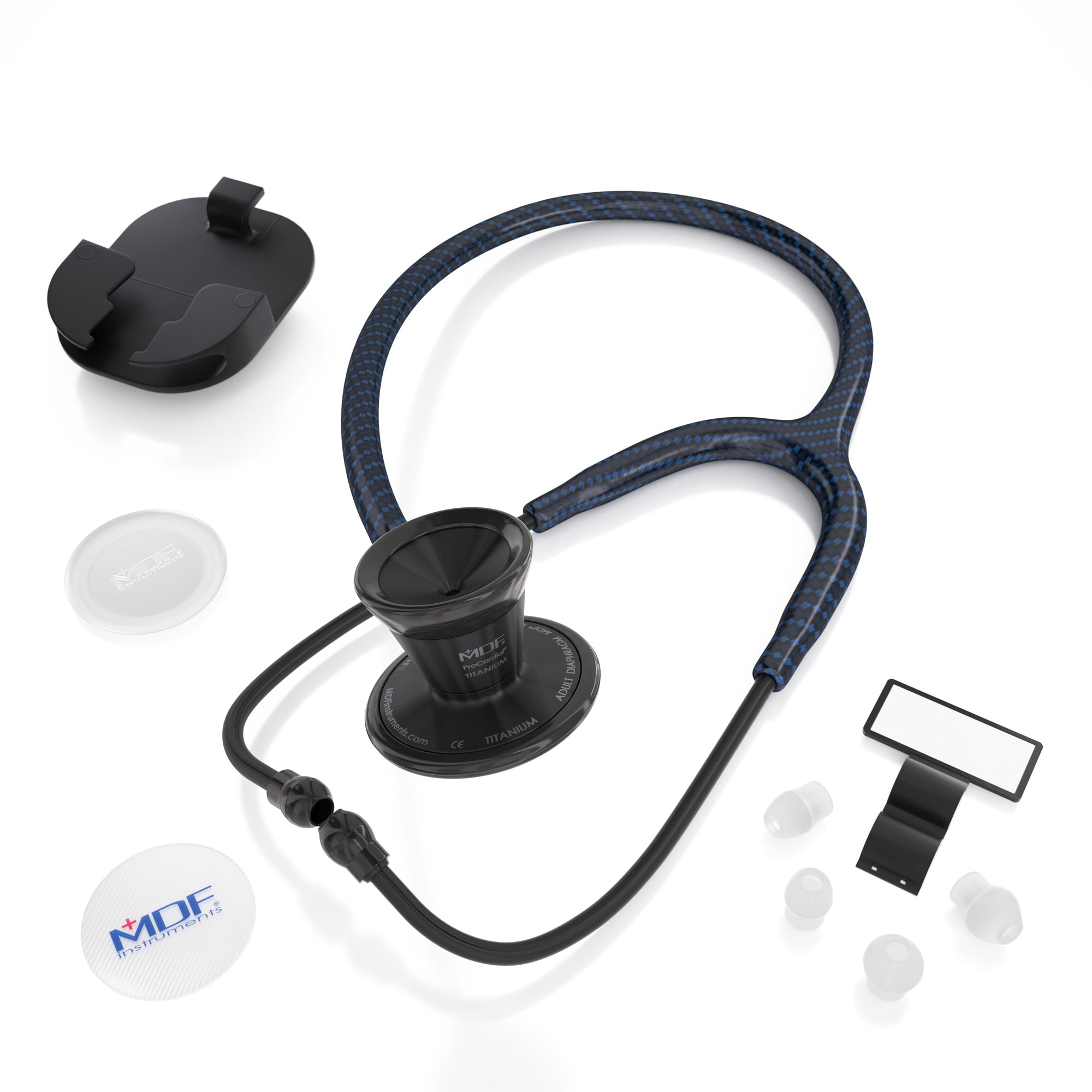 ProCardial® Titanium Cardiology Stethoscope - Poseidon - Carbon Fiber/BlackOut - MDF Instruments