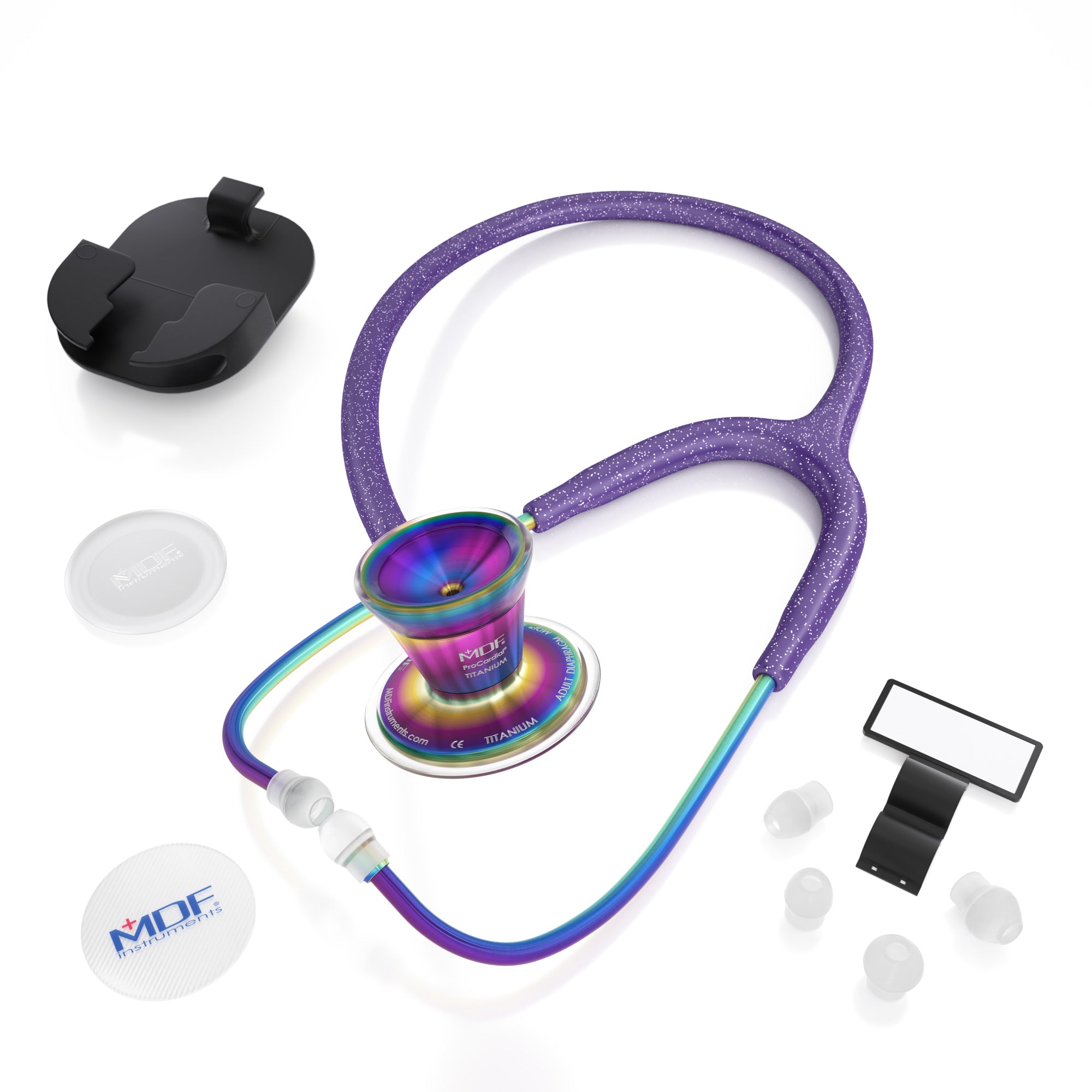 ProCardial Titanium Stethoscope MDF Instruments Purple Glitter Kaleidoscope