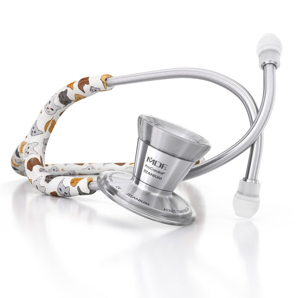 Stethoscope MDF Instruments ProCardial Titanium Cat Print Mprint Purrfect