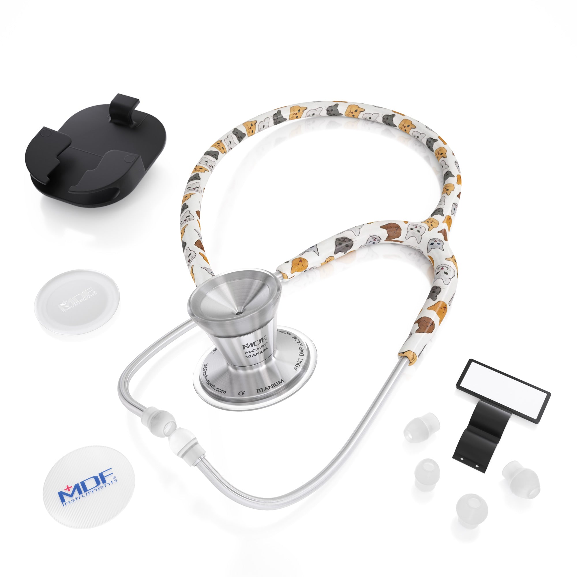 Stethoscope MDF Instruments ProCardial Titanium Cat Print Mprint Purrfect