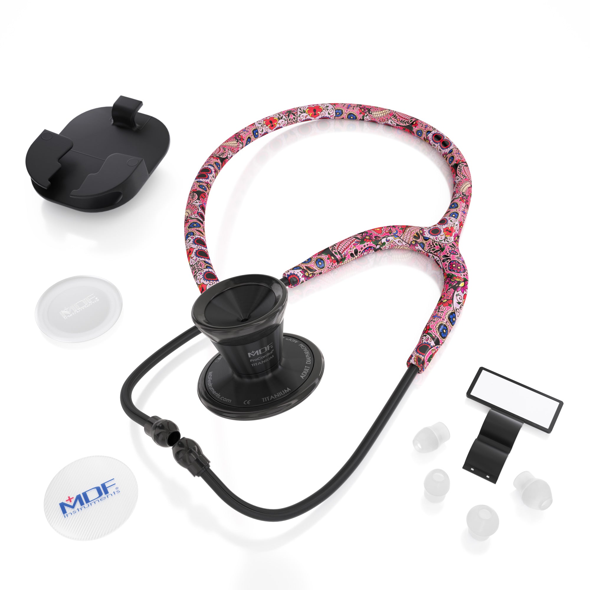 ProCardial® Titanium Cardiology Stethoscope - Sugar Skull/BlackOut - MDF Instruments