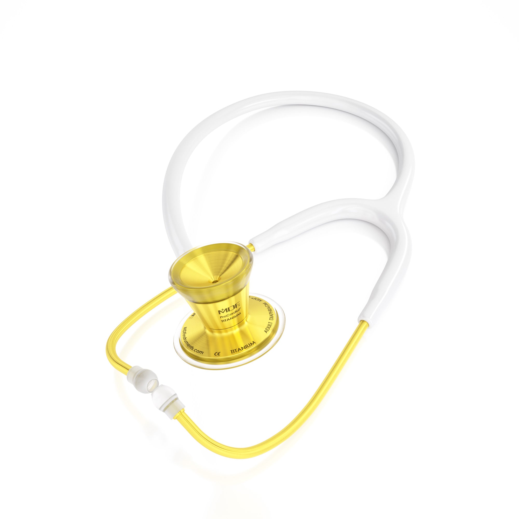 ProCardial® Titanium Cardiology Stethoscope - White/Gold - MDF Instruments