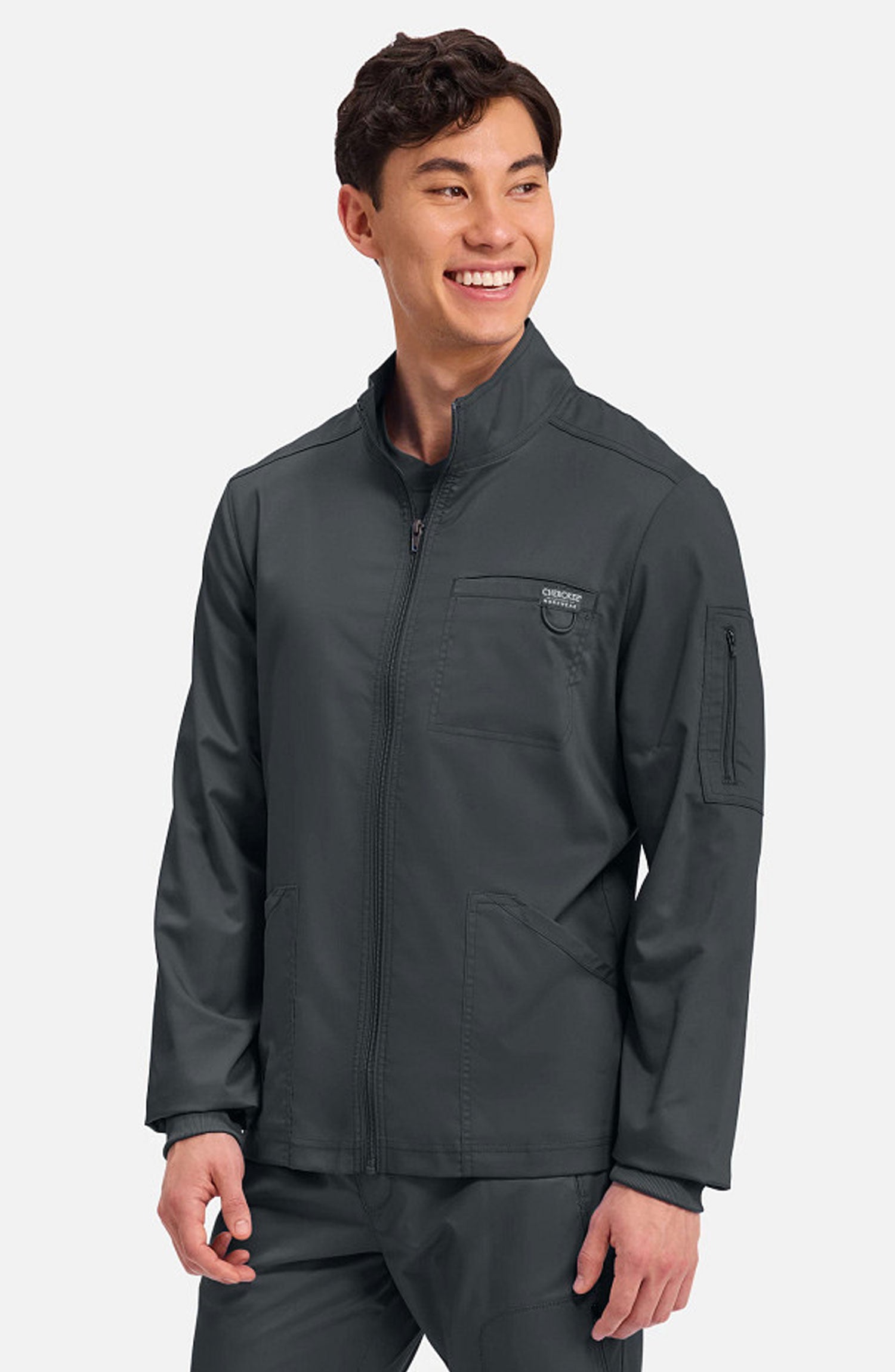 Cherokee Workwear Revolution Men's Zip Front Scrub Jacket