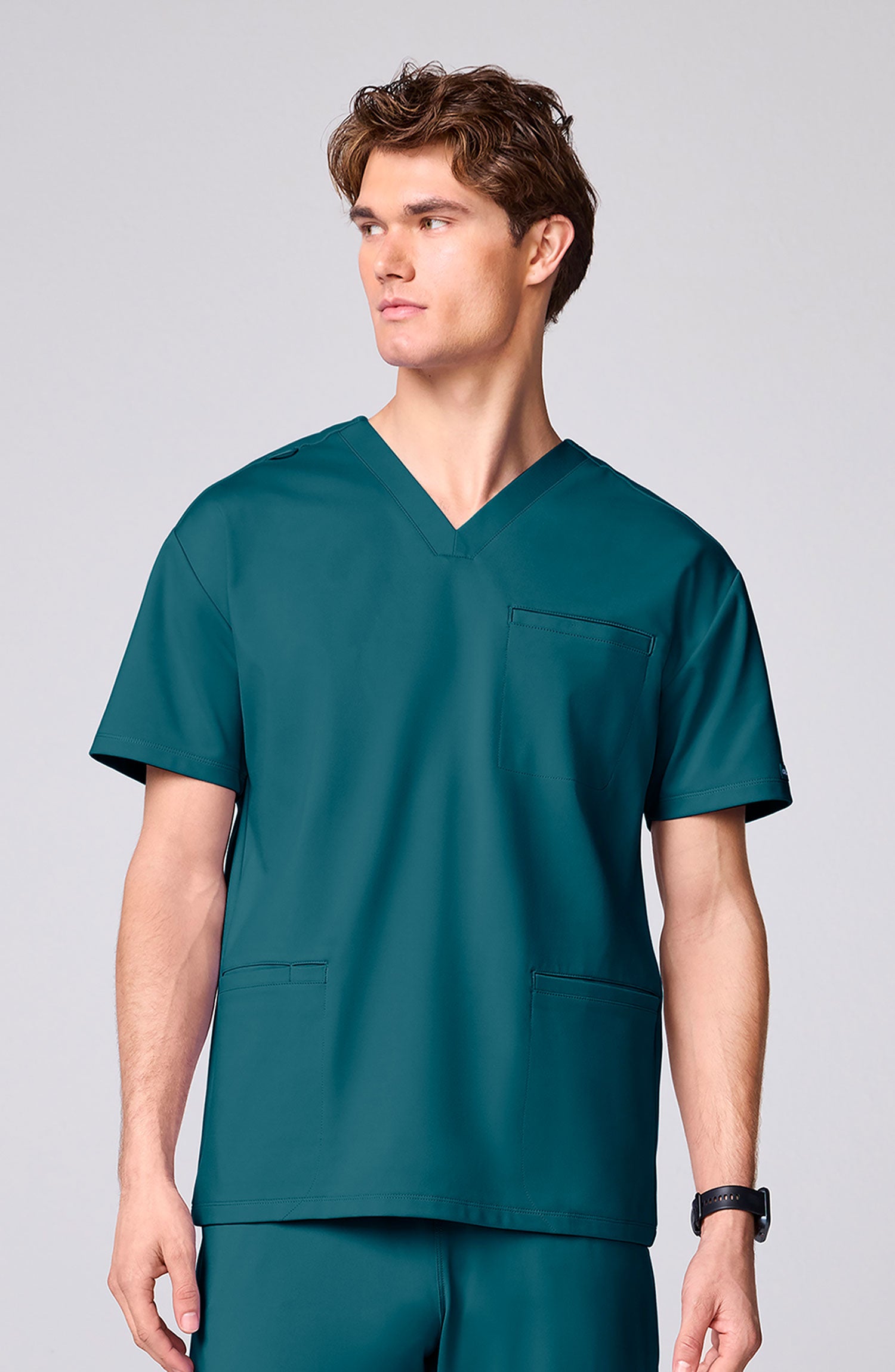 Men's Scrub Top 3 Pockets Caribbean Blue Cherokee Achieve MDF Instruments CK00037