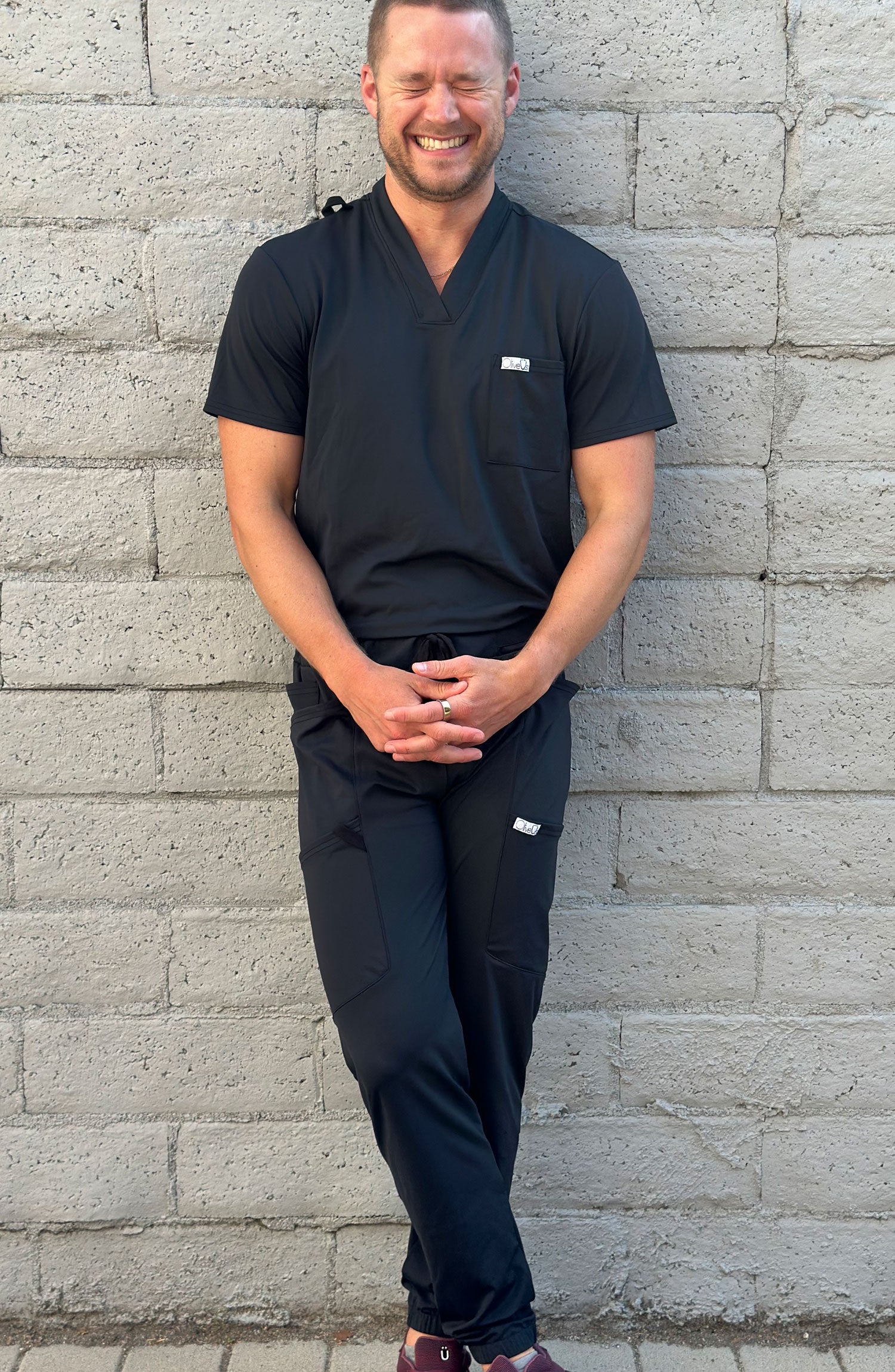 Mens Scrubs Jogger Pants Black OliveUs MDF Instruments