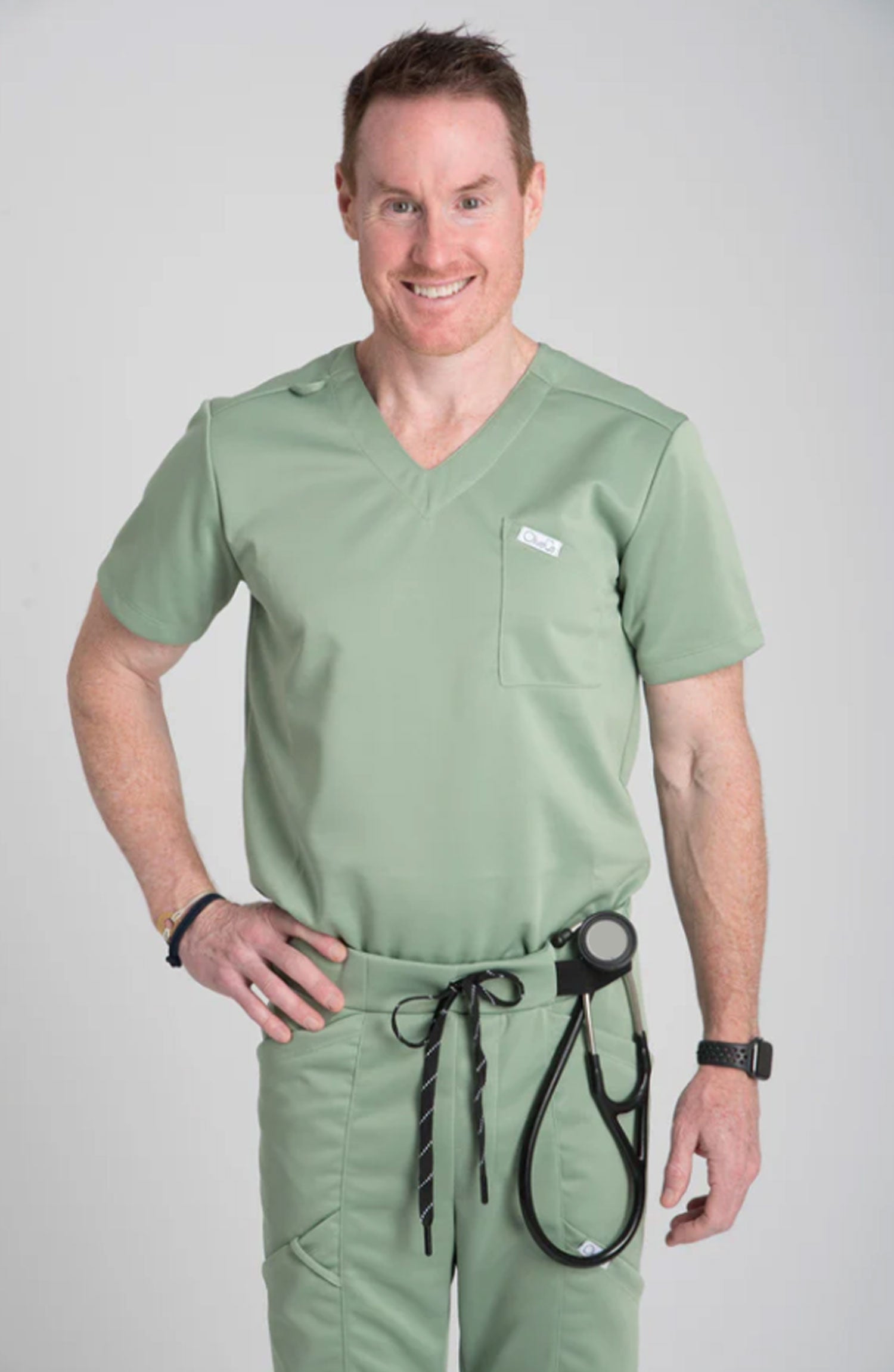 Men's Scrubs Tuck-In Top Olive Green OliveUs MDF Instruments