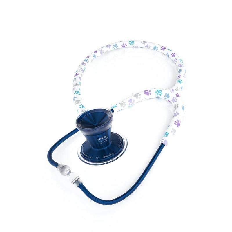 Professional Stethoscope with Multi Color Paw Prints Design