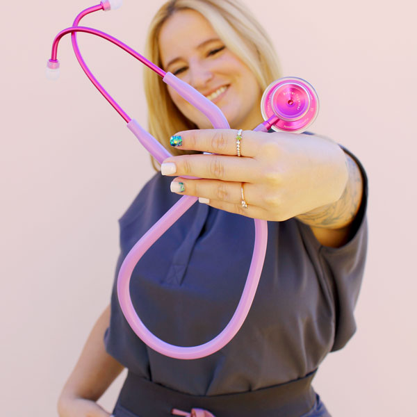 Pink Medical Instrument MDF Instruments® Acoustica® Pink Stethoscope Pinkalloy and Cher