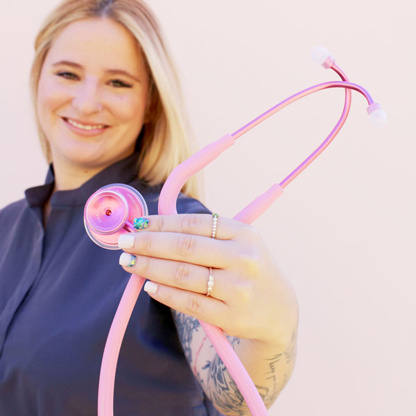 Pink Stethoscope MDF Instruments Acoustica Pinkore Cosmo Light Pink