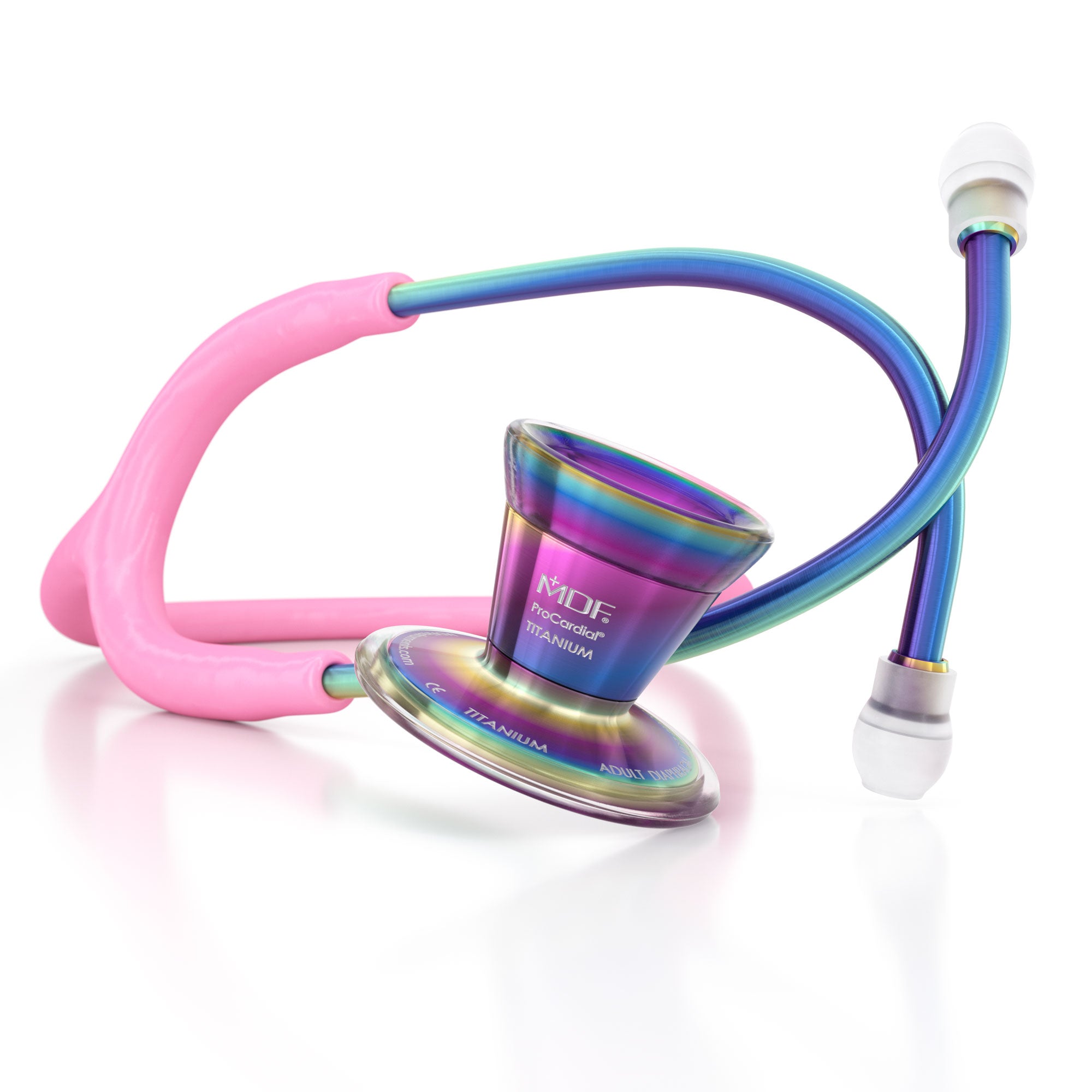  ProCardial Titanium Stethoscope MDF Instruments Cosmo Light Pink Kaleidoscope