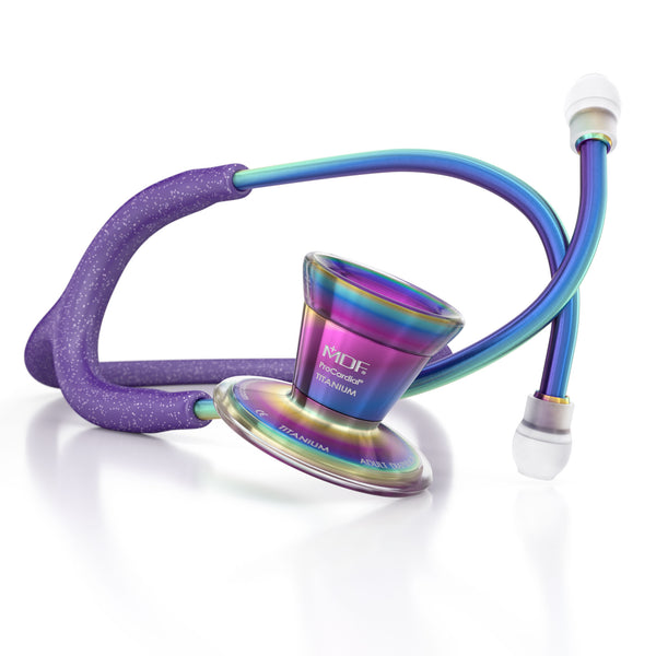  ProCardial Titanium Stethoscope MDF Instruments Purple Glitter Kaleidoscope