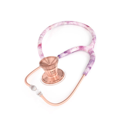 Stethoscope MDF Instruments ProCardial Titanium Cardiology Pink Galaxy Print Orion Nebula Rose Gold