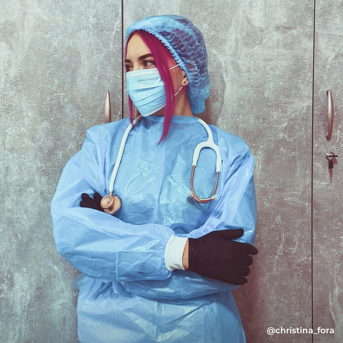 Stethoscope MDF Instruments Acoustica Lightweight Adult Dual Head Rose Gold and White