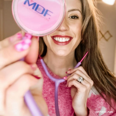 Pink Stethoscope MDF Instruments Acoustica Lightweight Dual Head Cher Light Purple and Pinkalloy