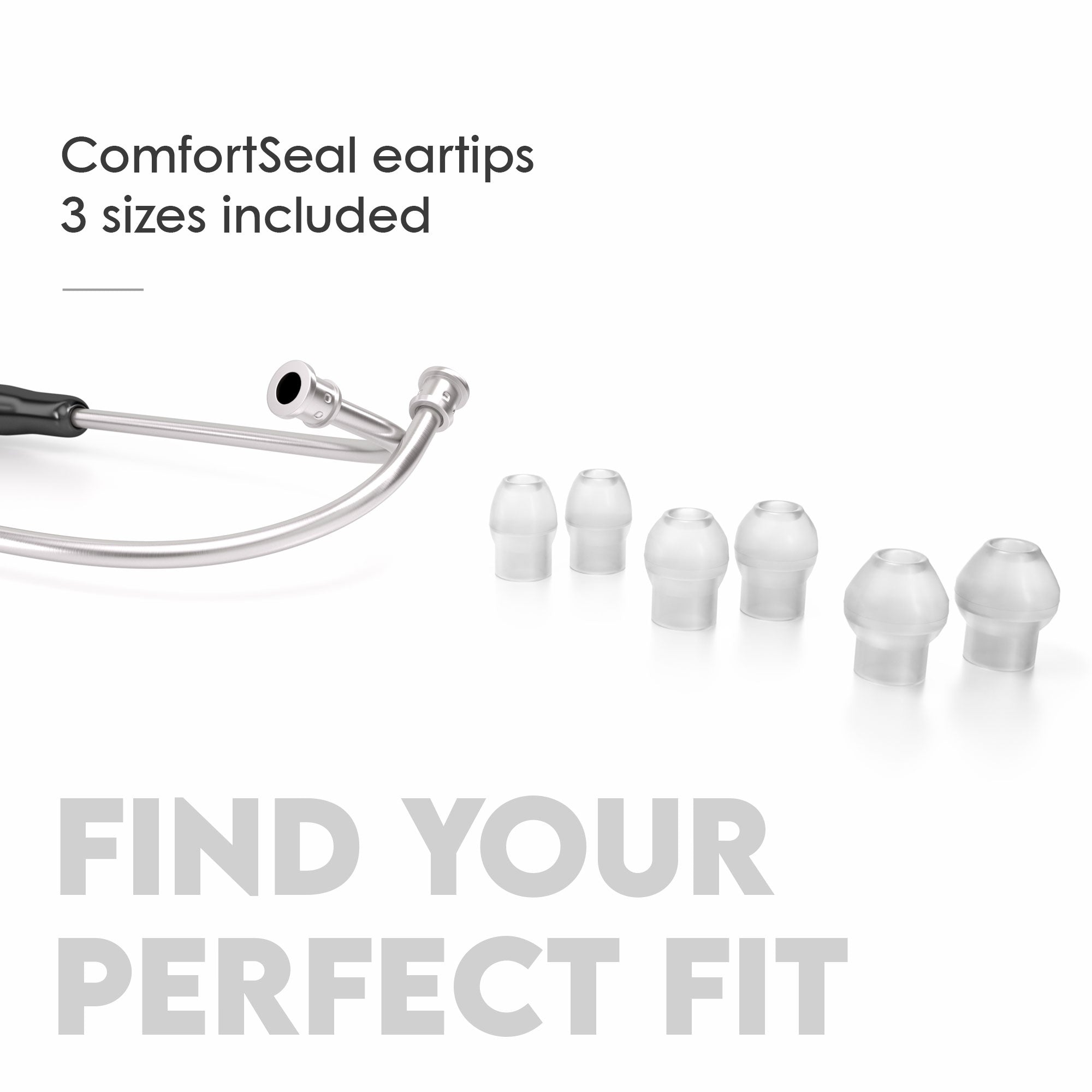 Stethoscope MDF Instruments MD One Stainless Steel Adult Dual Head NoirNoir Black 3 Sizes of ComfortSeal Eartips Included