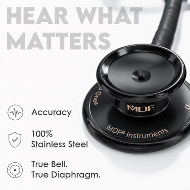 Stethoscope MDF Instruments MD One Stainless Steel Adult Dual Head BlackOut All Black