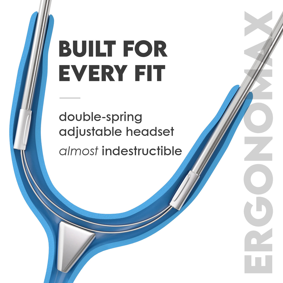 Stethoscope MDF Instruments MD One Stainless Steel Adult Dual Head S.Swell Bright Blue Patented Ergonomax Headset