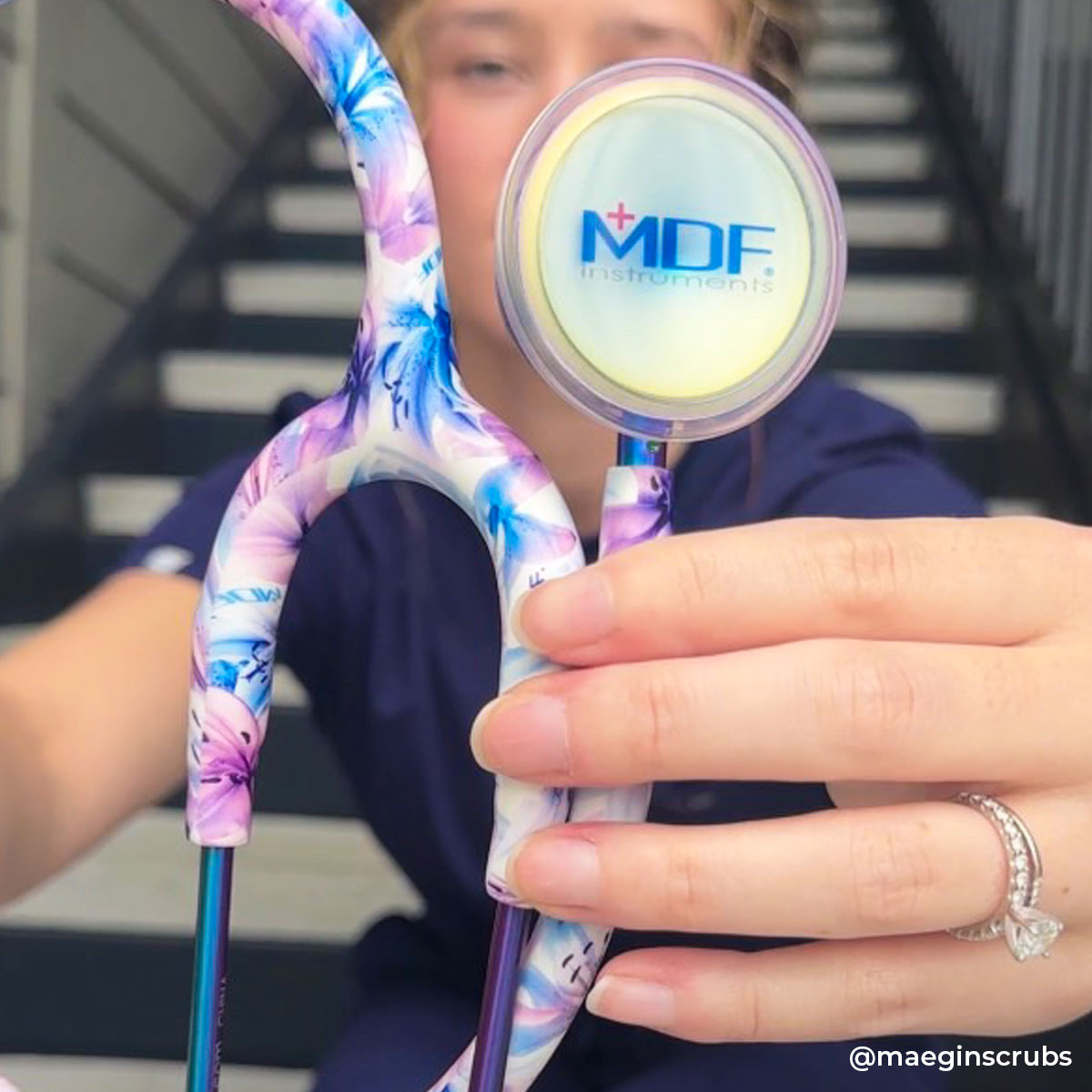 Stethoscope MDF Instruments MD One Epoch Titanium Flower Print Monet and Kaleidoscope