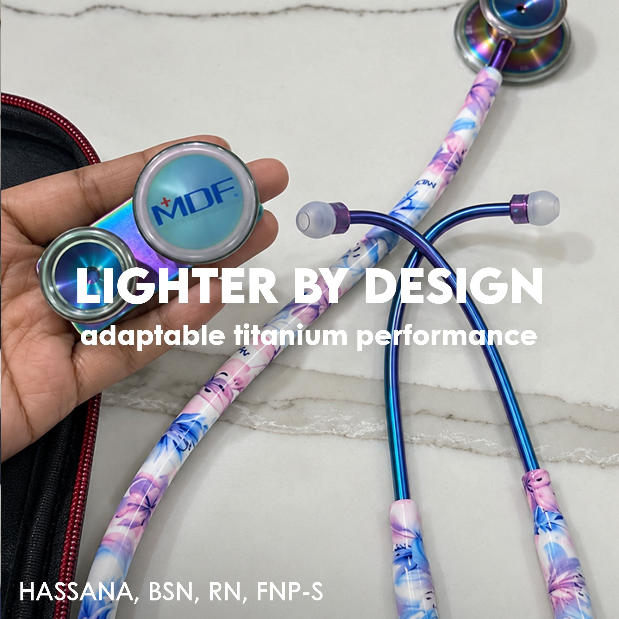 Stethoscope MDF Instruments MD One Epoch Titanium Flower Print Monet and Kaleidoscope