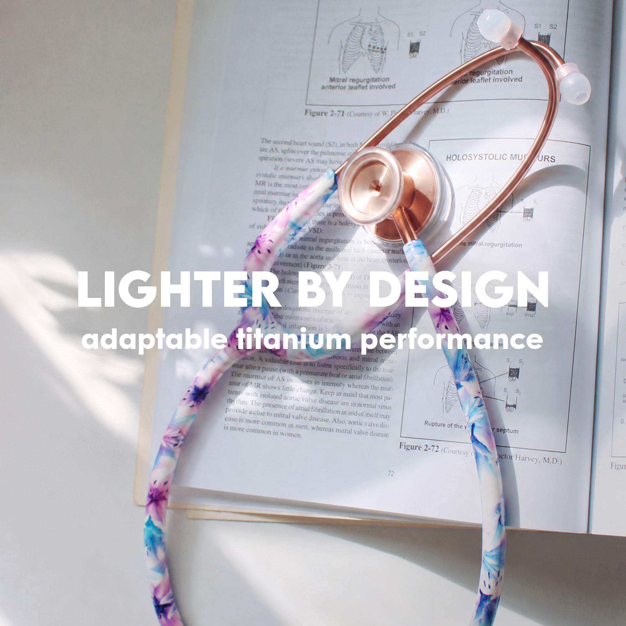 Stethoscope MDF Instruments MD One Epoch Titanium Mprint Flower Print Monet and Rose Gold