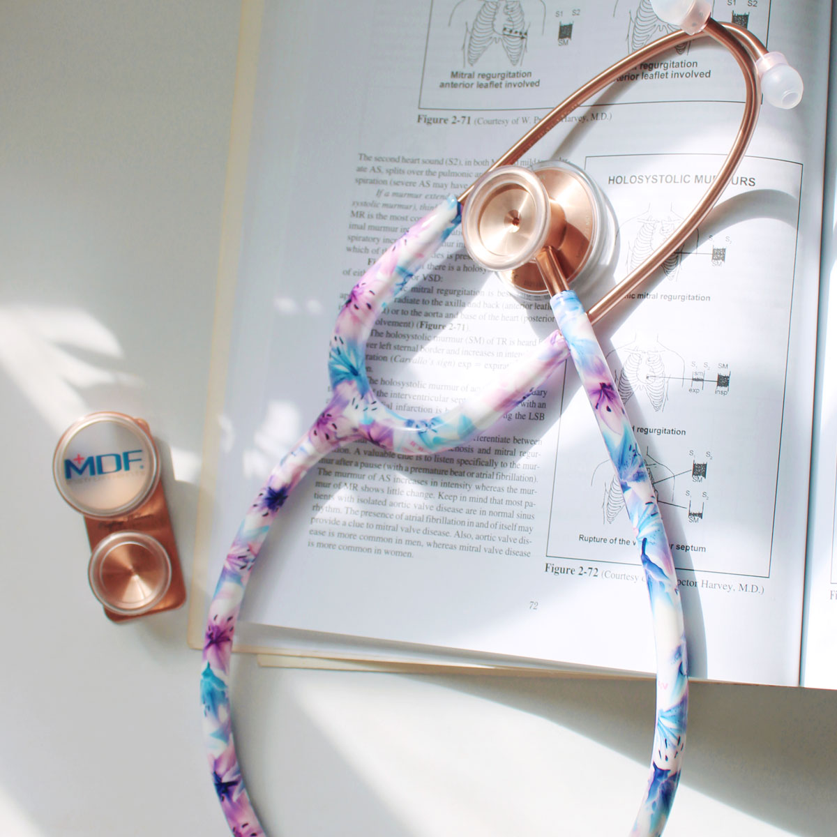 Stethoscope MDF Instruments MD One Epoch Titanium Mprint Flower Print Monet and Rose Gold