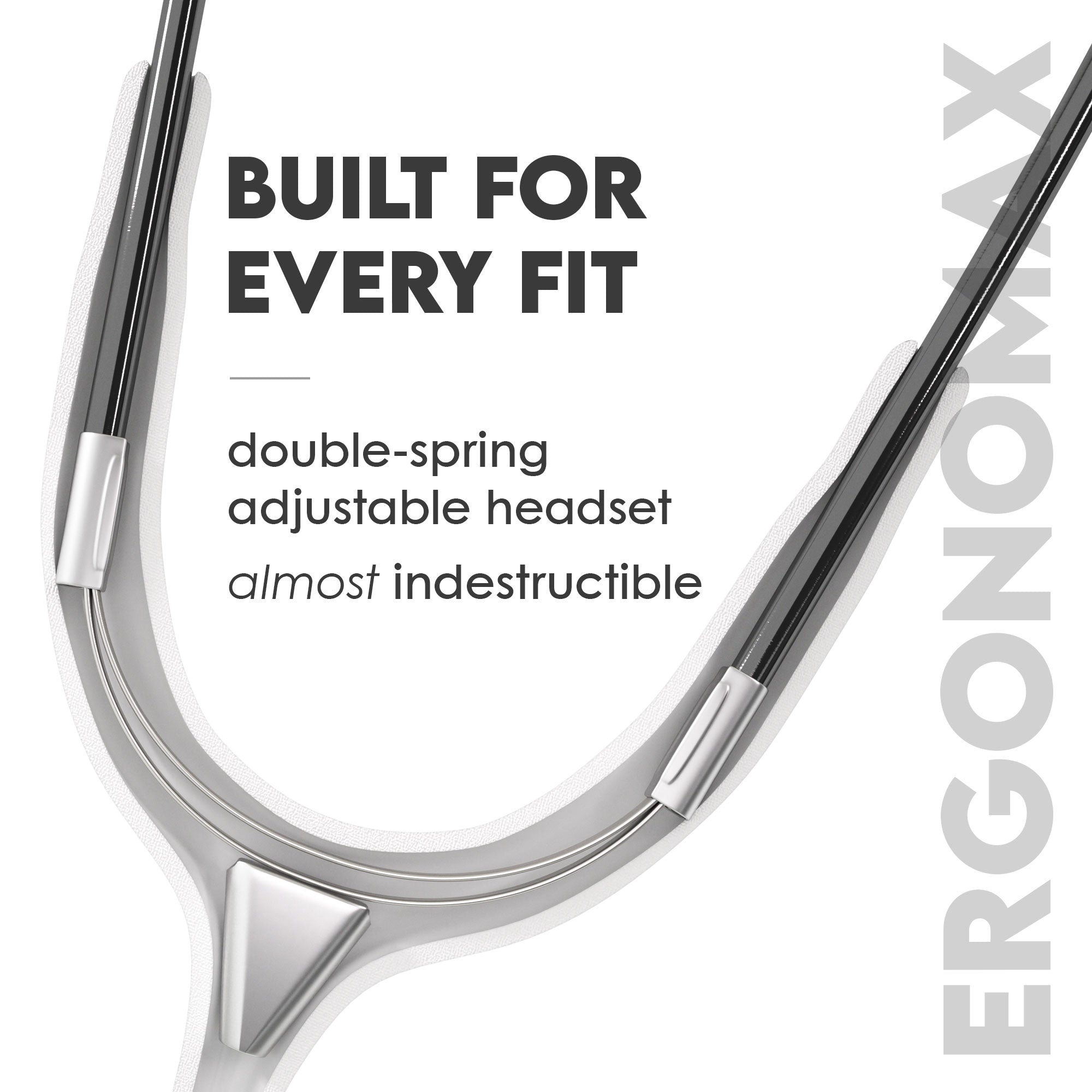 Stethoscope MDF Instruments MD One Stainless Steel Adult Dual Head Perla Noire and White Patented Ergonomax Headset