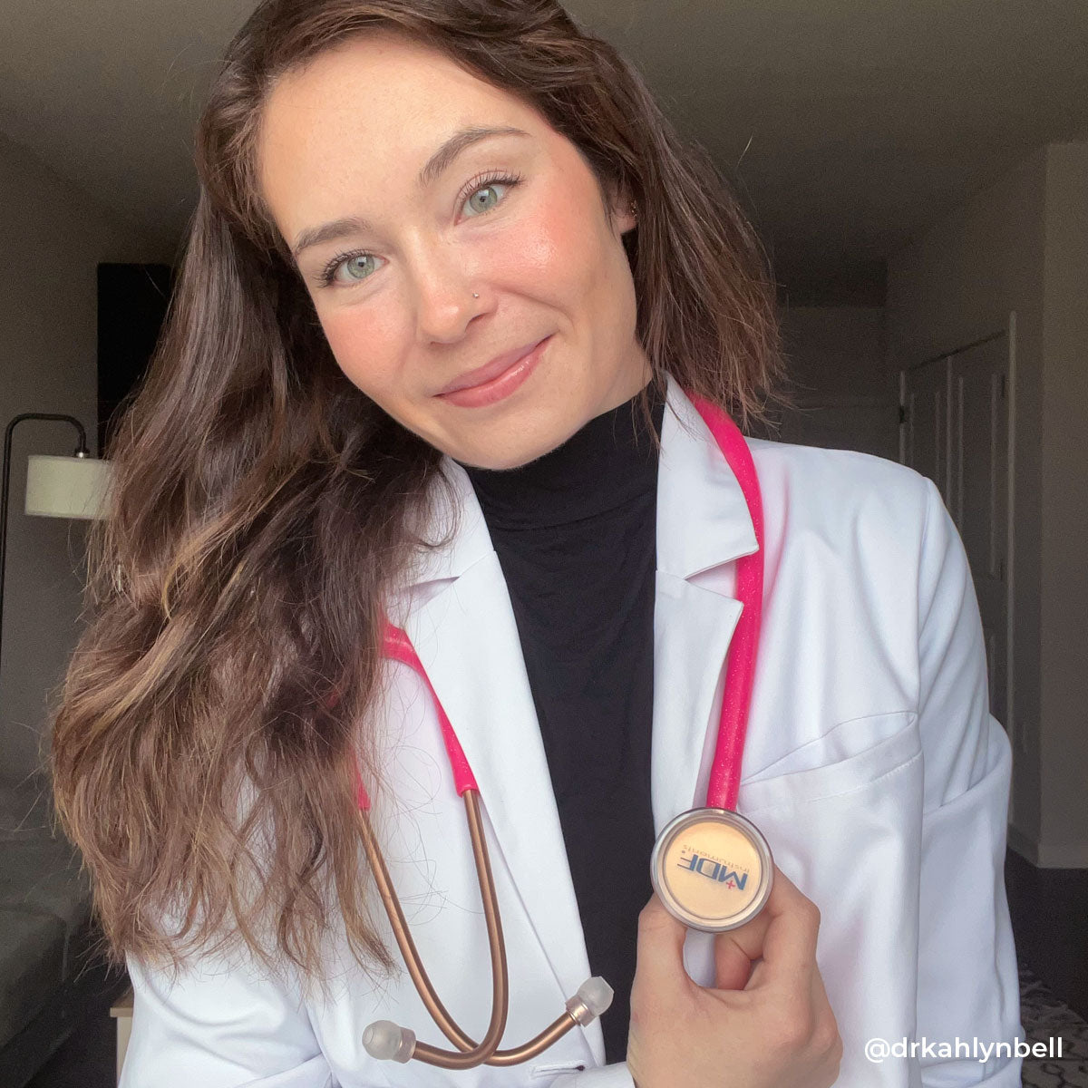 Stethoscope MDF Instruments ProCardial Titanium Cardiology Mprint Bright Pink Glitter and Rose Gold