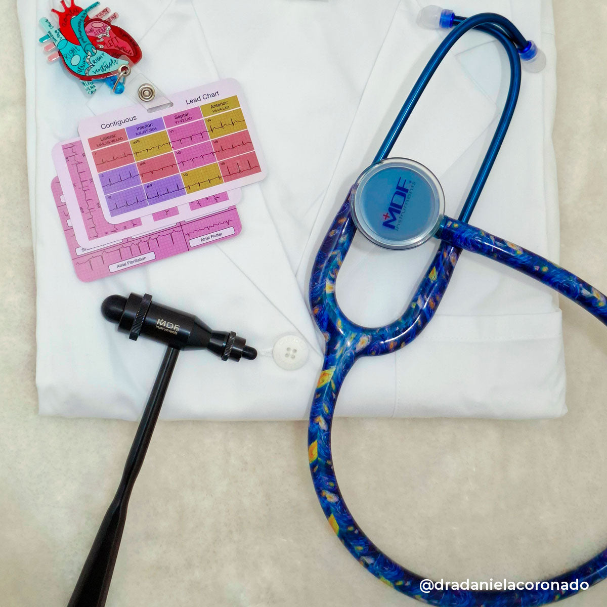 Stethoscope MDF Instruments ProCardial Titanium Cardiology Mprint Starry Night Print Go Van Gogh and Capridium