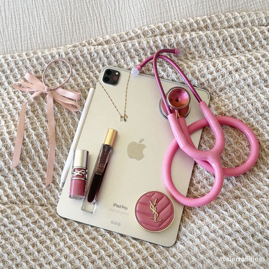 Stethoscope for Medical Professionals MDF Instruments ProCardial Titanium Cardiology Mprint Light Pink Glitter and Blossom