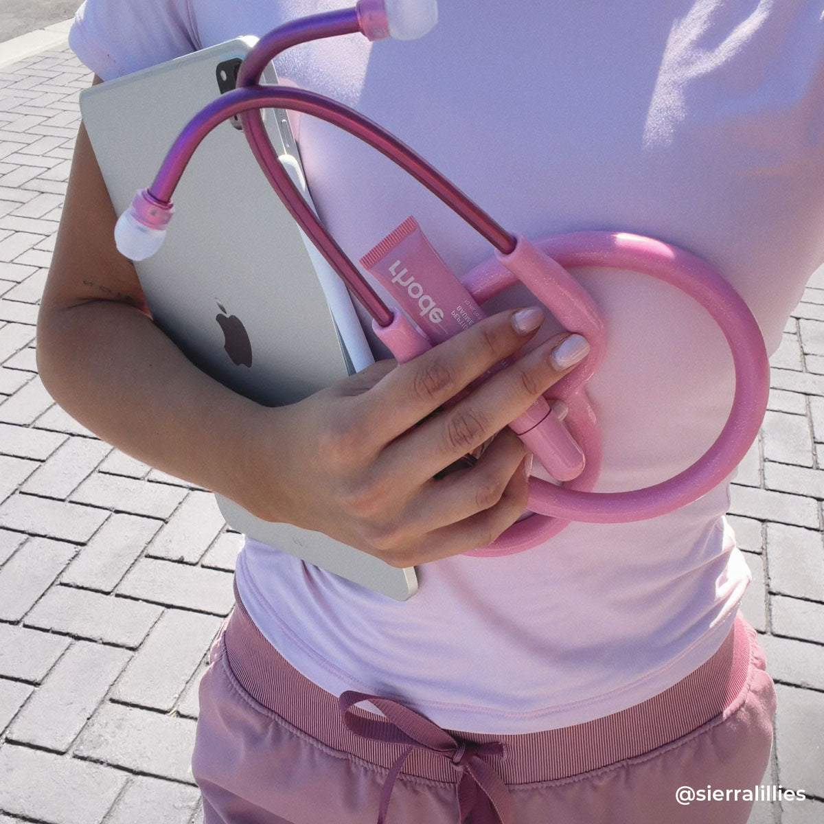Stethoscope for Medical Professionals MDF Instruments ProCardial Titanium Cardiology Mprint Light Pink Glitter and Blossom