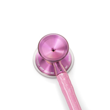 Pink Stethoscope MDF Instruments ProCardial Titanium Cardiology Mprint Light Pink Glitter and Blossom Custom Engraving Preview
