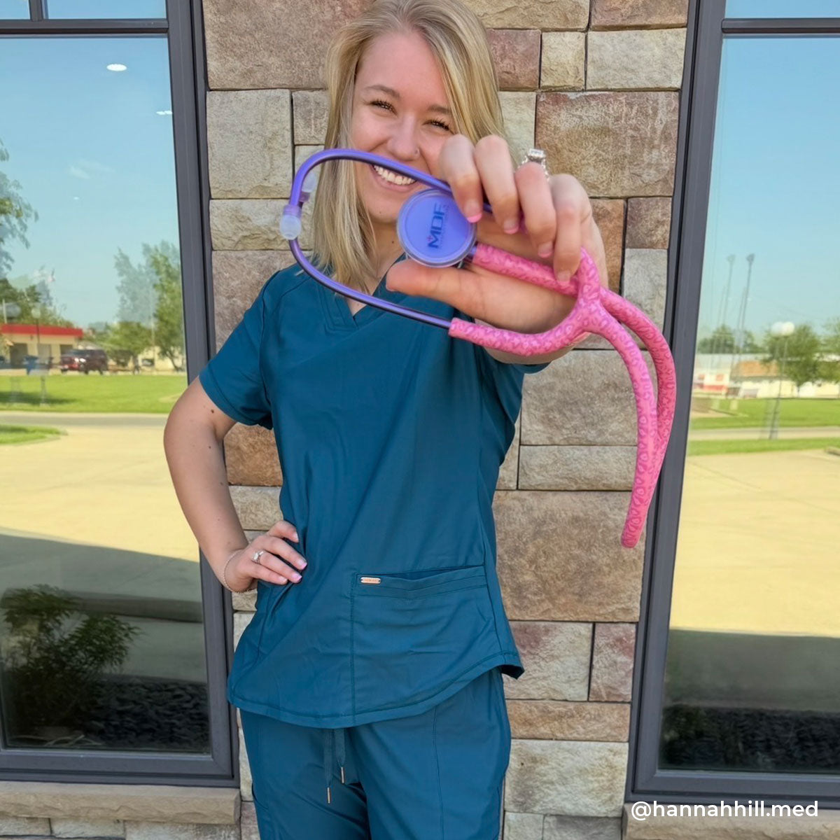 Stethoscope for Medical Professionals MDF Instruments ProCardial Titanium Cardiology Mprint Pink Leopard Print Cougar Pynk and Ultraviolet