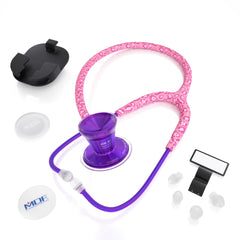 Stethoscope MDF Instruments ProCardial Titanium Cardiology Mprint Pink Leopard Print Cougar Pynk and Ultraviolet