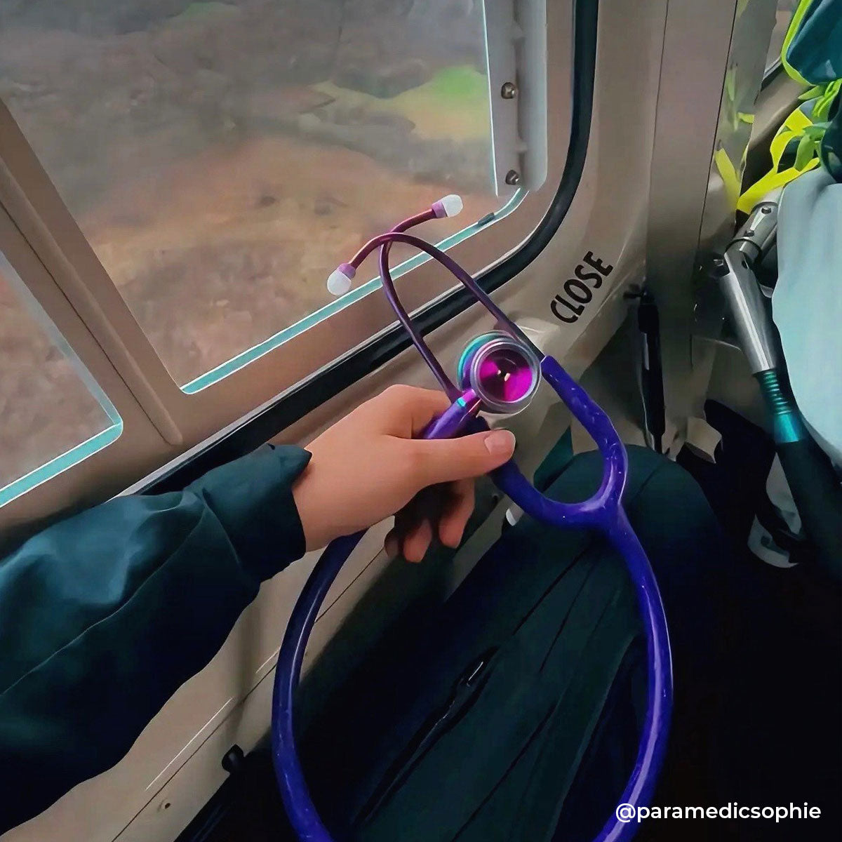 Stethoscope MDF Instruments ProCardial Titanium Cardiology Mprint Purple Glitter and Kaleidoscope