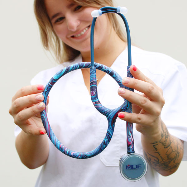 Stethoscope MDF Instruments ProCardial Titanium Starry Night and Capridium Blue