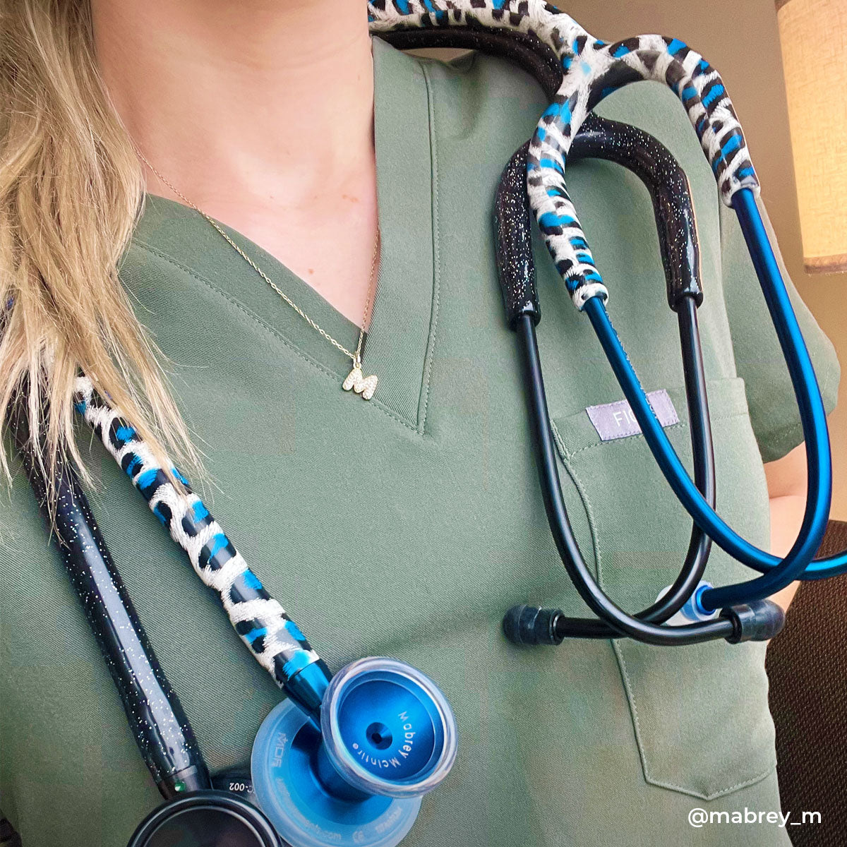 Stethoscope MDF Instruments ProCardial Titanium Mprint Blue Leopard Print Tiberius Panther and Capridium