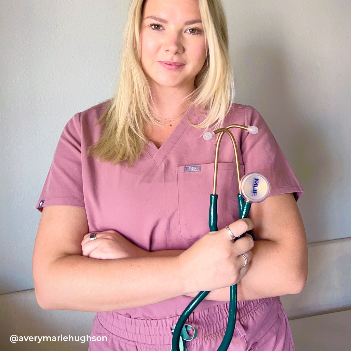 Stethoscope MDF Instruments ProCardial Titanium Mprint Green Glitter Rose Gold
