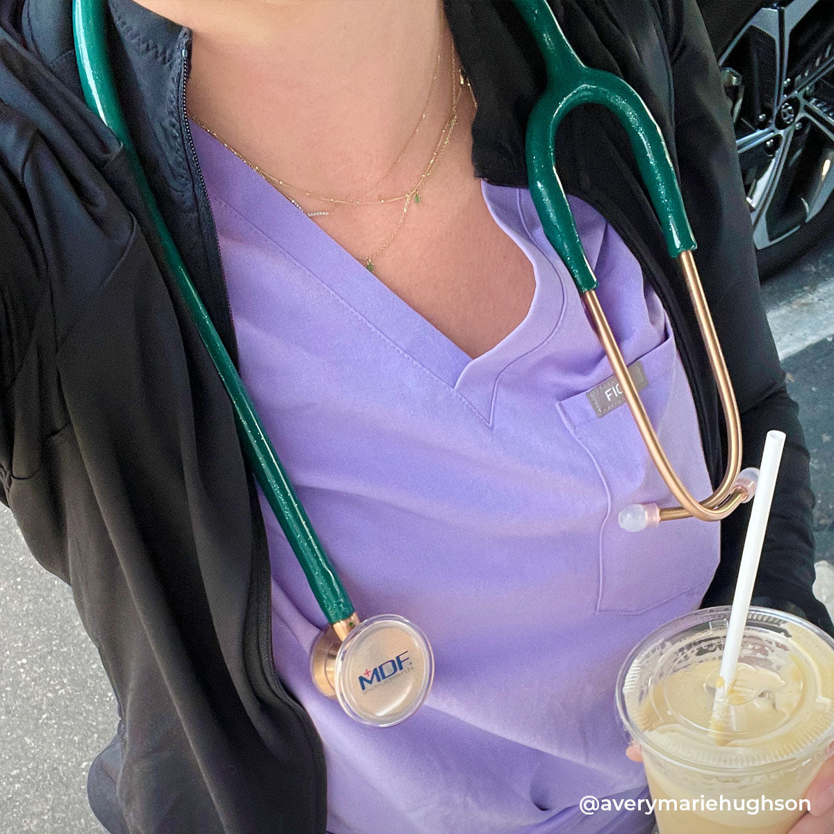 Stethoscope MDF Instruments ProCardial Titanium Mprint Green Glitter and Rose Gold